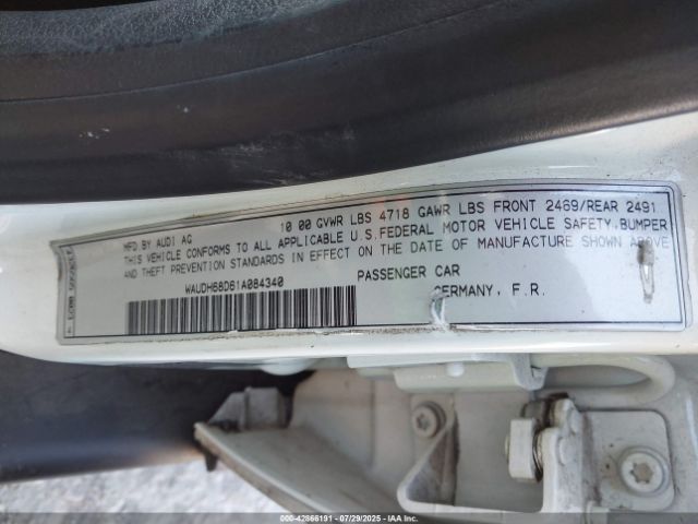 2001 AUDI A4 WAUDH68D61A084340 Photo 8