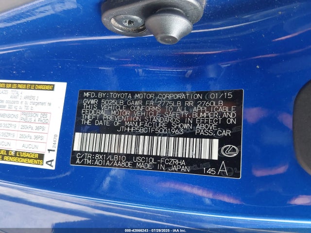 Lexus 2ur-gse 2015 JTHHP5BC1F5001963 Image 9