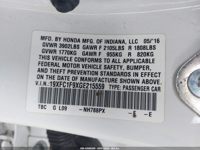 19XFC1F9XGE215559 Honda l15b7