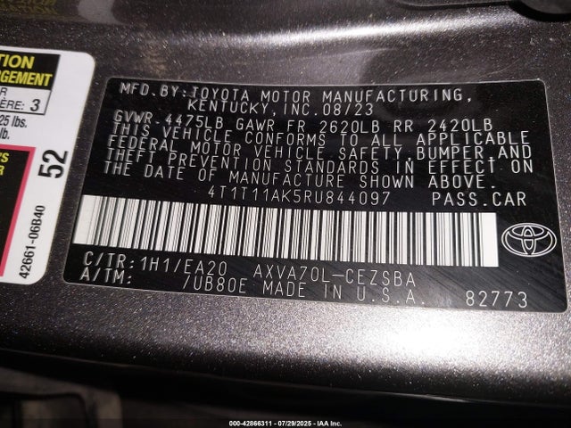 4T1T11AK5RU844097 Toyota a25a-fks