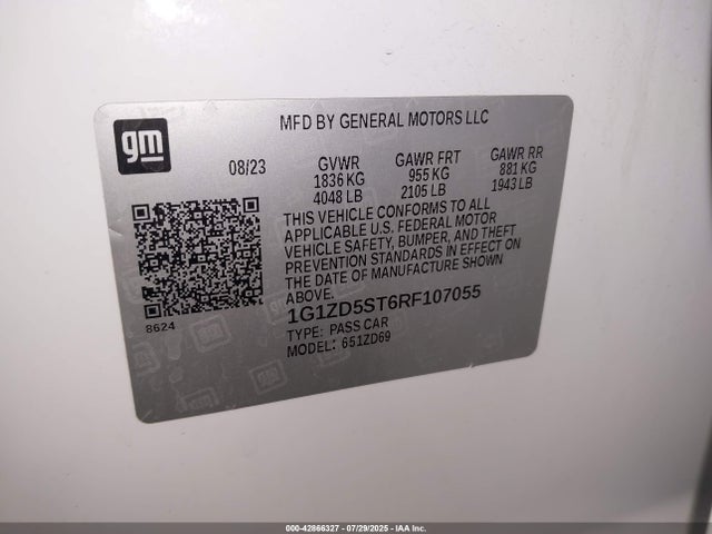 1G1ZD5ST6RF107055 Chevrolet lfv