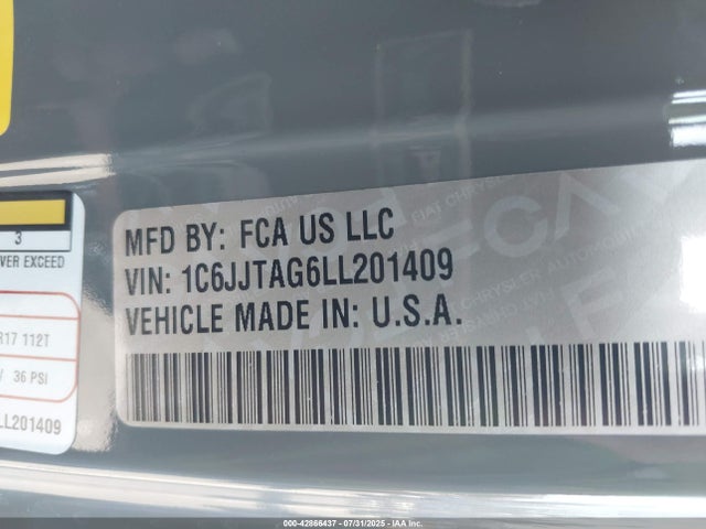 1C6JJTAG6LL201409 Jeep Gladiator