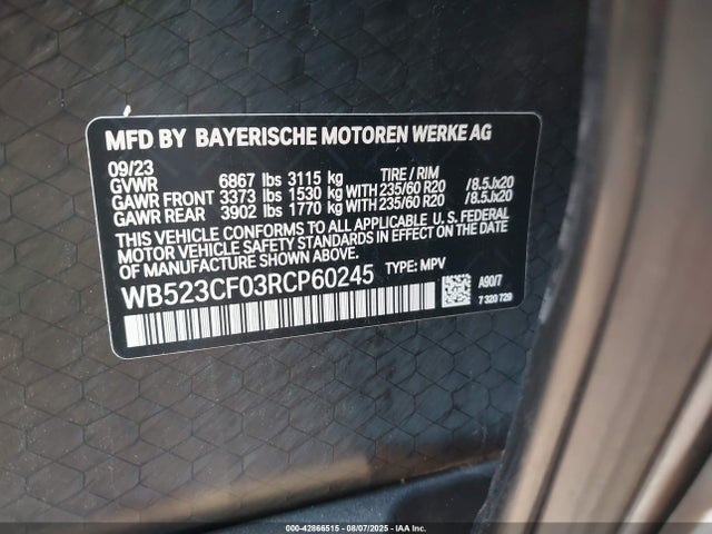 WB523CF03RCP60245 BMW Ix