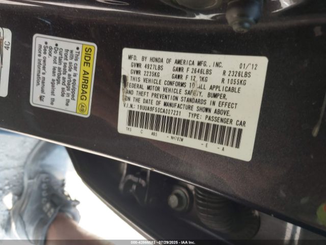 2012 ACURA TL 19UUA9F50CA007231 Photo 8