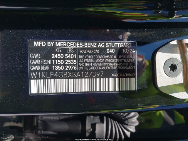 W1KLF4GBXSA127397 Mercedes-Benz m254
