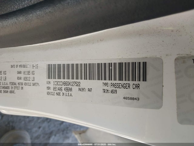 Chrysler 2016 2016 1C3CCCAB6GN127522 Image 9