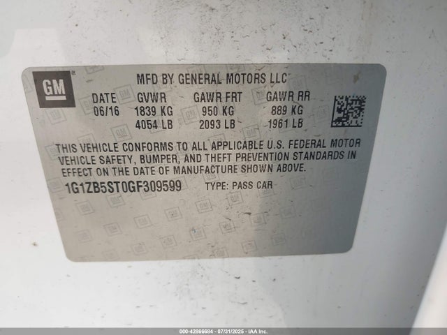 1G1ZB5ST0GF309599 Chevrolet lfv - di: direct injection, vvt, gen1 gmna