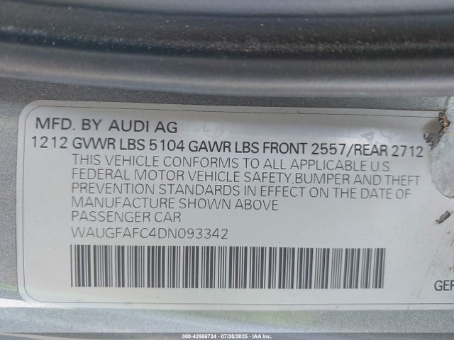 2013 AUDI A6 WAUGFAFC4DN093342 Photo 8