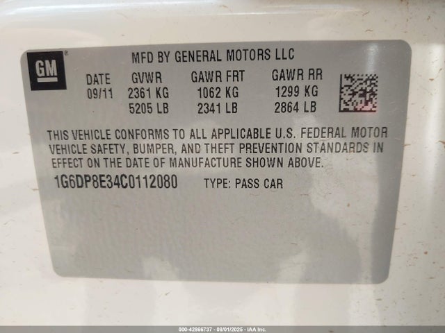 2012 CADILLAC CTS 1G6DP8E34C0112080 Photo 8