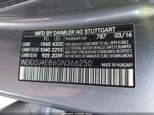 Mercedes-Benz CLA-Class 2016 WDDSJ4EB6GN366250 Image 9