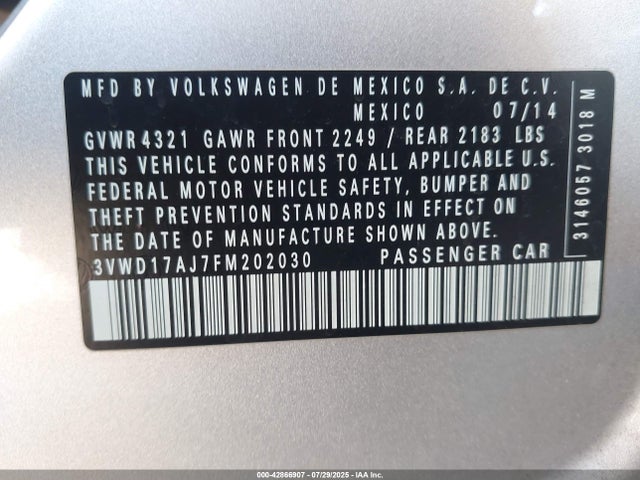 3VWD17AJ7FM202030 Volkswagen 1.8t