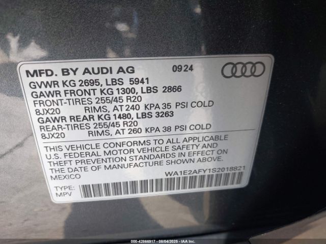 2025 AUDI Q5 WA1E2AFY1S2018821 Photo 8