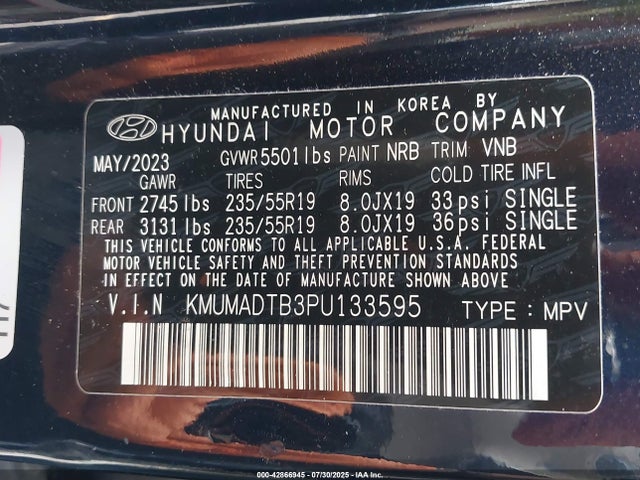 Genesis t-gdi theta iii 2023 KMUMADTB3PU133595 Image 9
