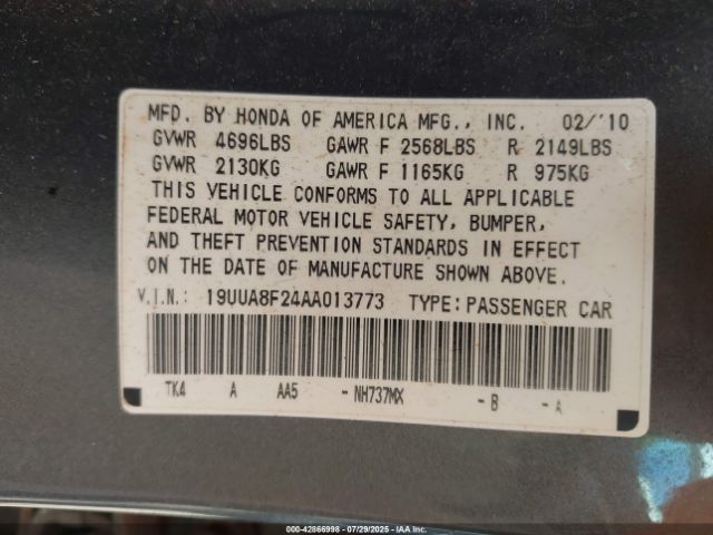 2010 ACURA TL 19UUA8F24AA013773 Photo 8