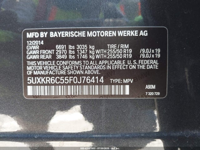 BMW 2015 2015 5UXKR6C55F0J76414 Image 9
