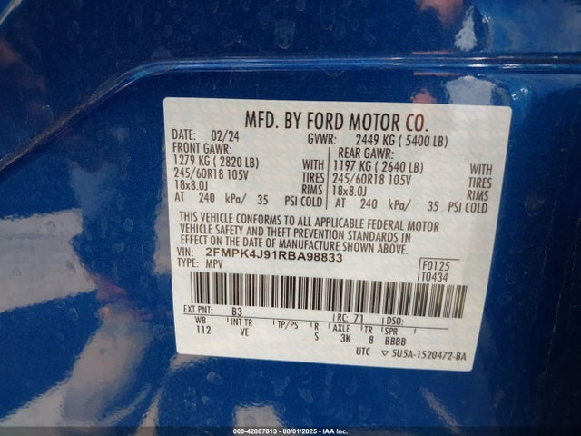 Ford gtdi 2024 2FMPK4J91RBA98833 Image 9
