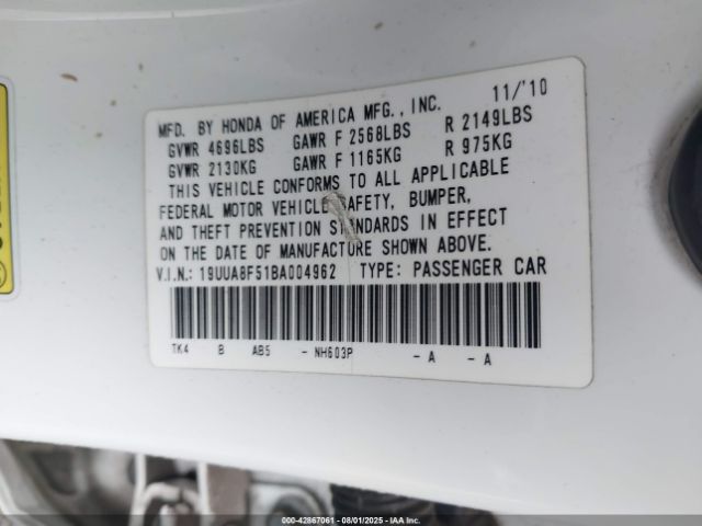 2011 ACURA TL 19UUA8F51BA004962 Photo 8