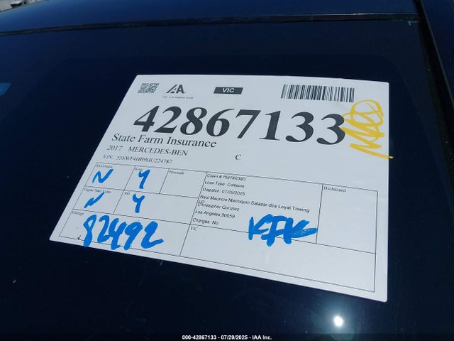 55SWF4HB9HU224787 Mercedes-Benz C-Class