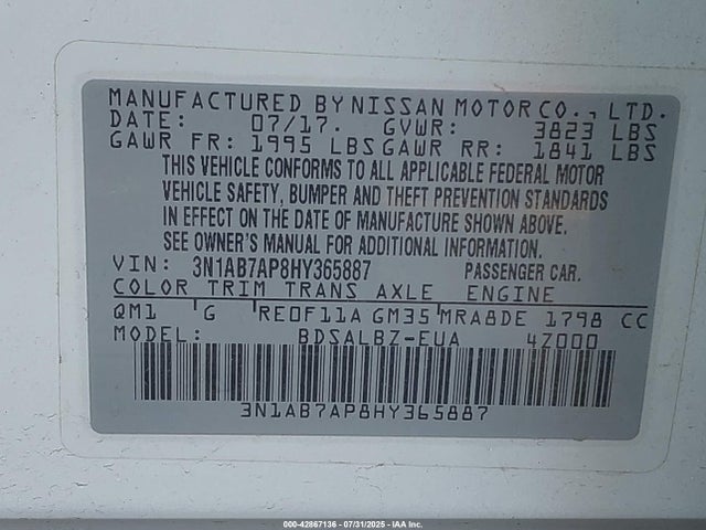 Nissan 2017 2017 3N1AB7AP8HY365887 Image 9