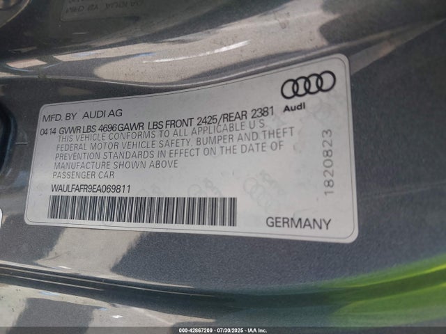 2014 AUDI A5 WAULFAFR9EA069811 Photo 8