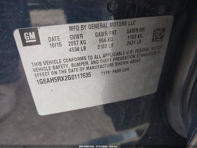 2016 CADILLAC ATS 1G6AH5RX2G0117635 Photo 8