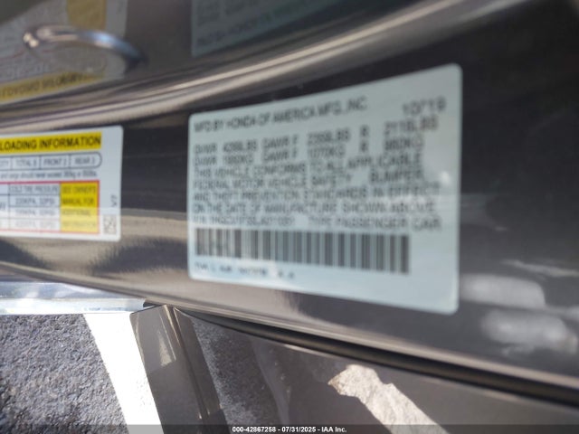 1HGCV1F55LA011051 Honda l15be