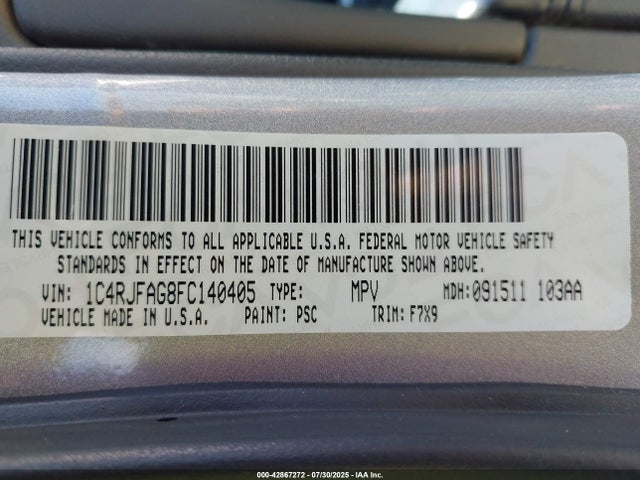 1C4RJFAG8FC140405 Jeep 2015