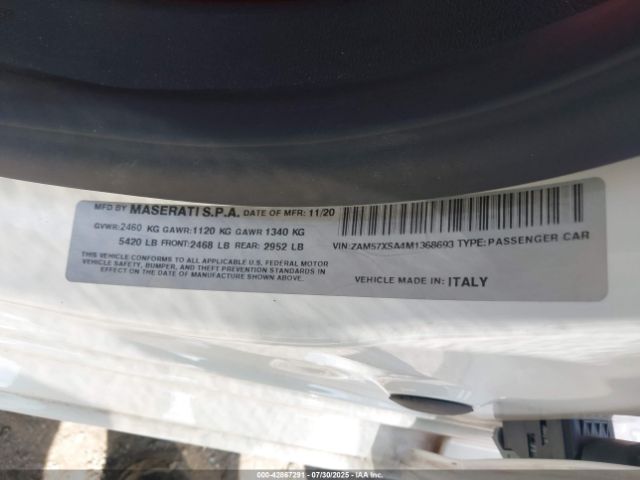 2021 MASERATI GHIBLI ZAM57XSA4M1368693 Photo 8