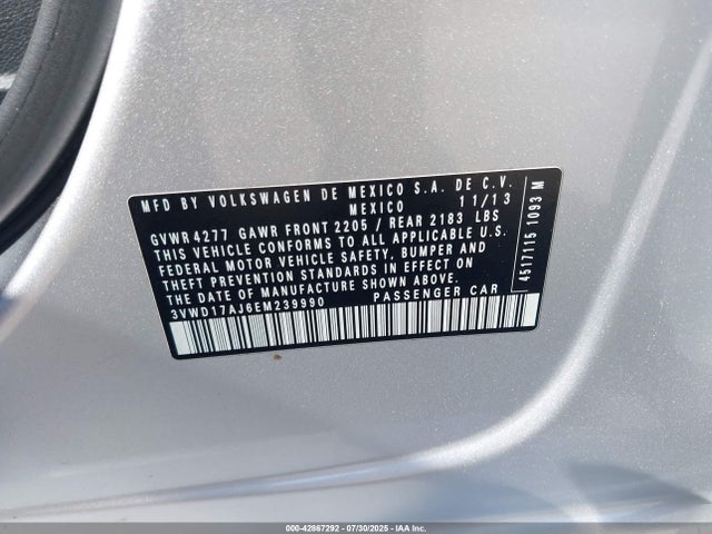 3VWD17AJ6EM239990 Volkswagen 2014