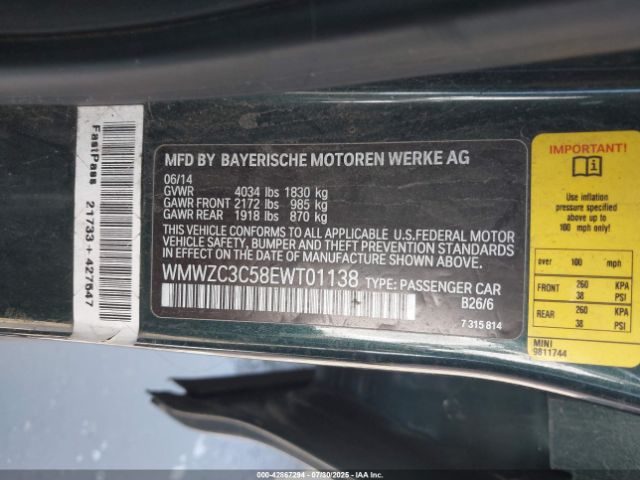 2014 MINI COUNTRYMAN WMWZC3C58EWT01138 Photo 8