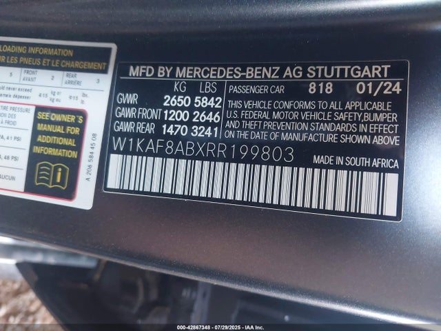 2024 MERCEDES-BENZ AMG C 63 W1KAF8ABXRR199803 Photo 8