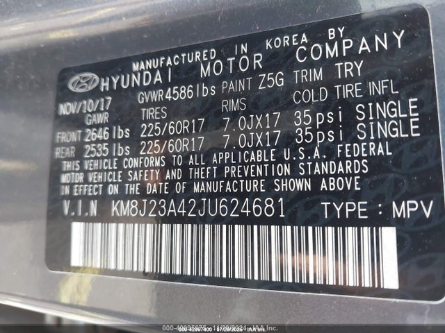 KM8J23A42JU624681 Hyundai gdi nu