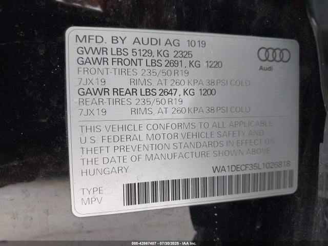 2020 AUDI Q3 WA1DECF35L1026818 Photo 8