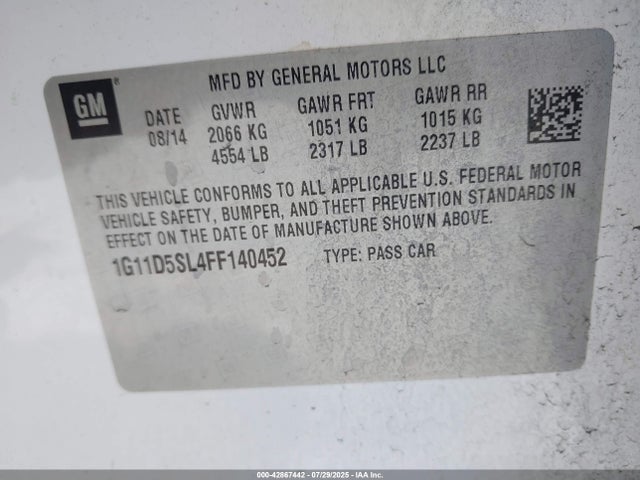 Chevrolet lkw 2015 1G11D5SL4FF140452 Image 9