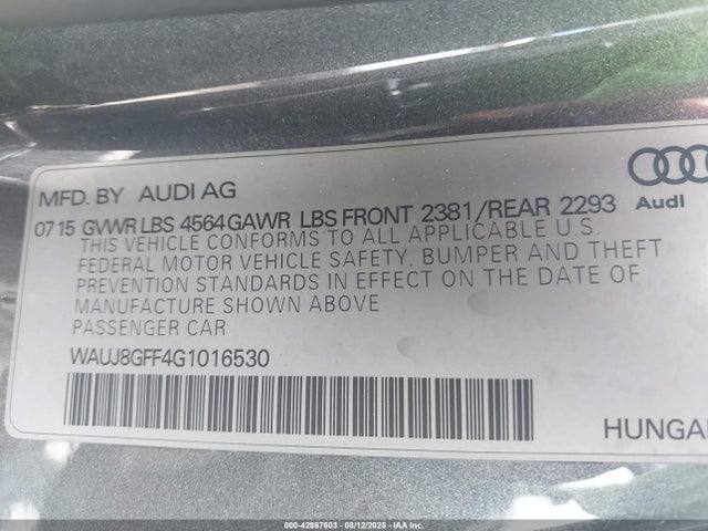 2016 AUDI A3 WAUJ8GFF4G1016530 Photo 8