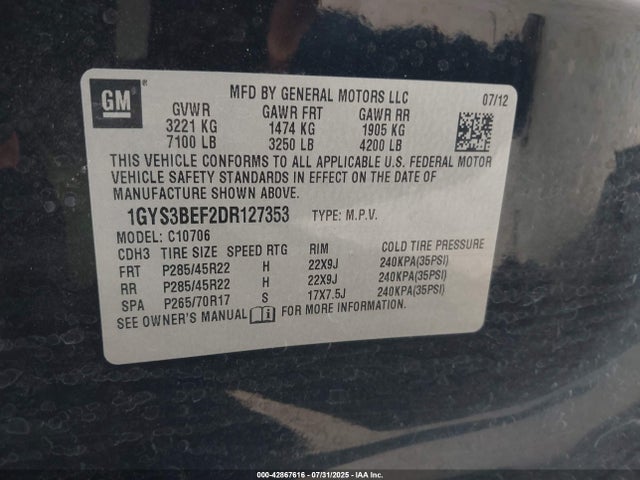 2013 CADILLAC ESCALADE 1GYS3BEF2DR127353 Photo 8