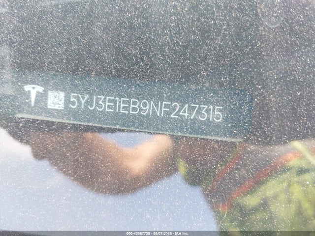 2022 TESLA MODEL 3 5YJ3E1EB9NF247315 Photo 8