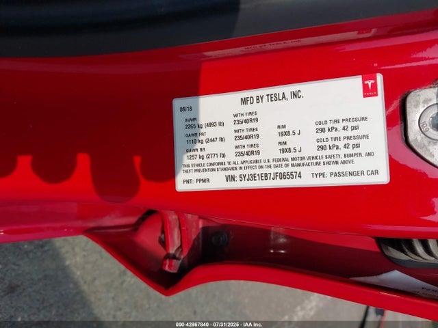 2018 TESLA MODEL 3 5YJ3E1EB7JF065574 Photo 8