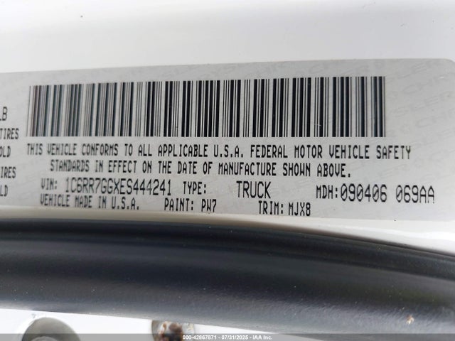 RAM 1500 2014 1C6RR7GGXES444241 Image 9