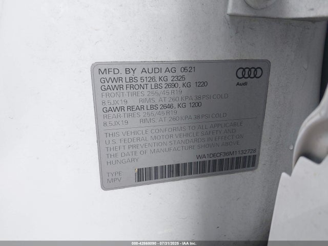 2021 AUDI Q3 WA1DECF36M1132728 Photo 8