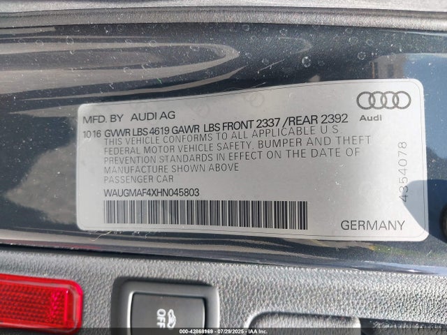 2017 AUDI A4 WAUGMAF4XHN045803 Photo 8