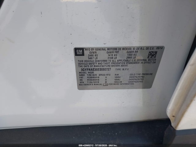 2014 CADILLAC SRX 3GYFNAE36ES680727 Photo 8