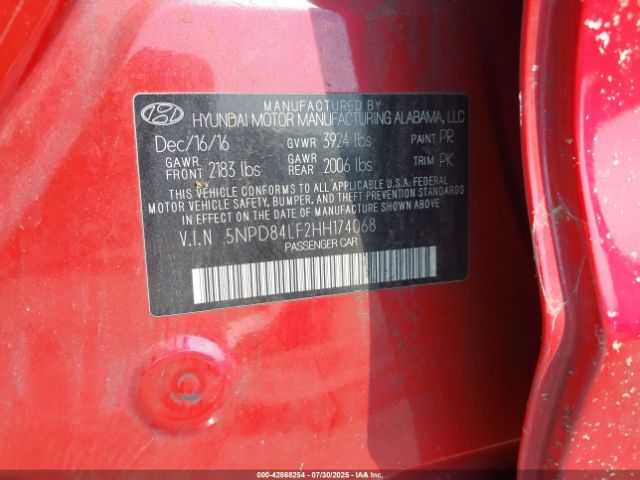 2017 HYUNDAI ELANTRA 5NPD84LF2HH174068 Photo 8