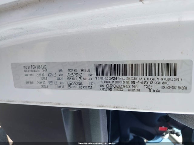 3C6TRVCG6GE122475 RAM Promaster 2500