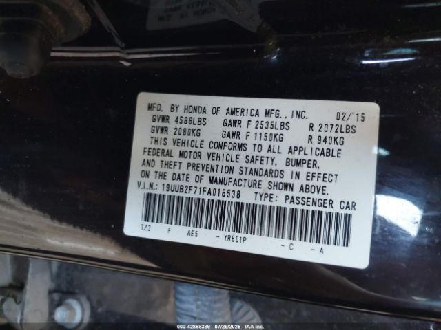 2015 ACURA TLX 19UUB2F71FA018538 Photo 8