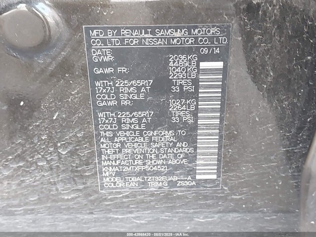 Nissan 2015 2015 KNMAT2MTXFP504521 Image 9