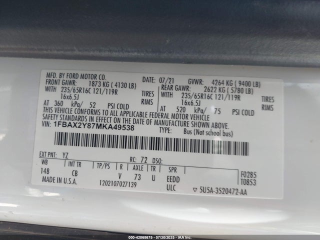 1FBAX2Y87MKA49538 Ford 3.5l v6 cyclone