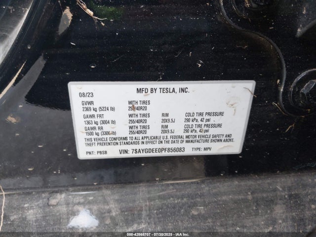 2023 TESLA MODEL Y 7SAYGDEE0PF856083 Photo 8