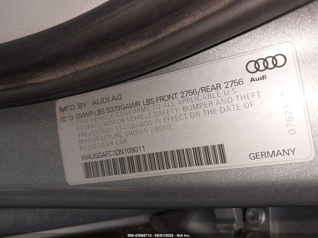 2013 AUDI A6 WAUGGAFC1DN109011 Photo 8