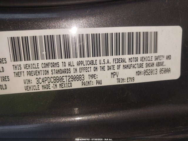 Dodge Journey 2014 3C4PDCBB0ET290883 Image 9